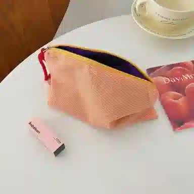 馨枕居大容量撞色格子包化妆包女便携化妆品收纳袋护肤品洗漱收纳化妆包 便携收纳防尘