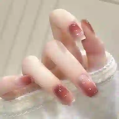 馨枕居 气质温柔  穿戴甲 方圆奶咖渐变 纯色