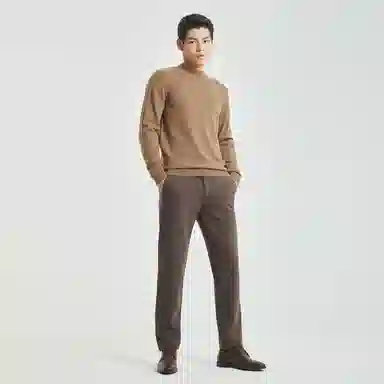 利郎 半高领保暖打底商务休闲纯色修身套头极简风可机洗羊绒衫 男款