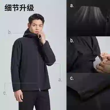 利郎 三防 休闲连帽印花夹克 男款