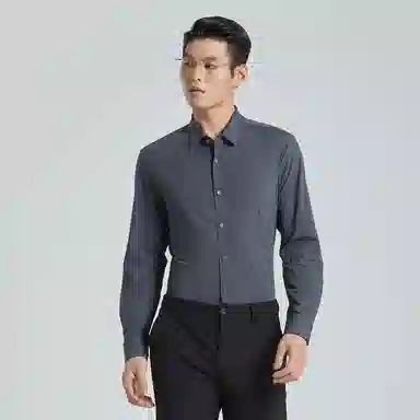 利郎 商务休闲翻领修身长袖衬衫 男款