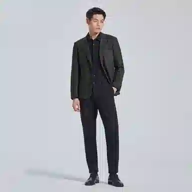 利郎 绵羊毛商务休闲西装领极简风单排扣修身西服 男款 浮岩灰