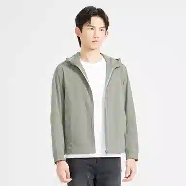 利郎 薄款连帽印花纯色夹克外套 男款