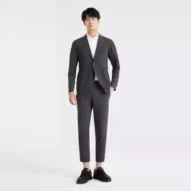 利郎 纯色百搭修身简约西装 男款 深灰