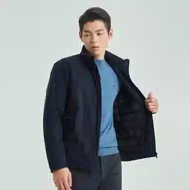 利郎 防水立领纯色轻薄长袖羽绒服 男款