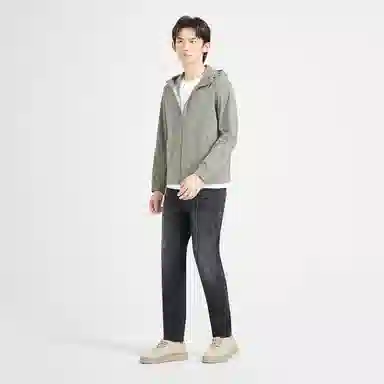 利郎 薄款连帽印花纯色夹克外套 男款