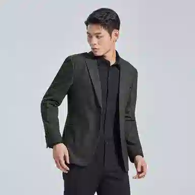 利郎 绵羊毛商务休闲西装领极简风单排扣修身西服 男款 浮岩灰