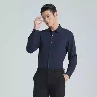 利郎 商务休闲翻领修身长袖衬衫 男款