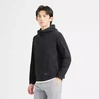 利郎 薄款连帽印花纯色夹克外套 男款