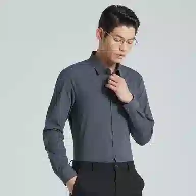 利郎 商务休闲翻领修身长袖衬衫 男款