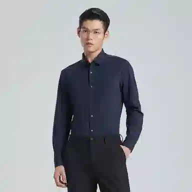 利郎 商务休闲翻领修身长袖衬衫 男款