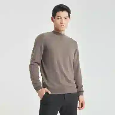 利郎 半高领保暖打底商务休闲纯色修身套头极简风可机洗羊绒衫 男款