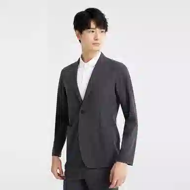 利郎 纯色百搭修身简约西装 男款 深灰