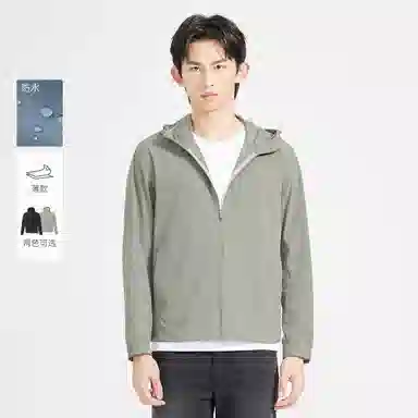 利郎 薄款连帽印花纯色夹克外套 男款