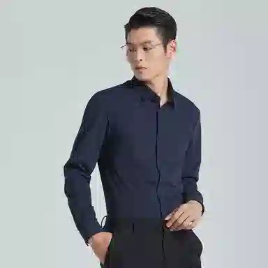 利郎 商务休闲翻领修身长袖衬衫 男款