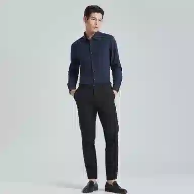 利郎 商务休闲翻领修身长袖衬衫 男款