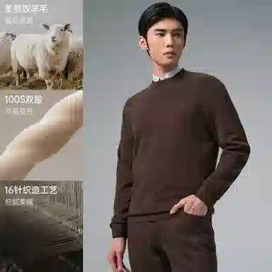 利郎 品位商务纯色半高领保暖可机洗质感冬季毛衣 男款