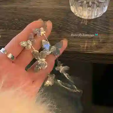 芒果饰品 蝴蝶流苏 铜 耳环 女款