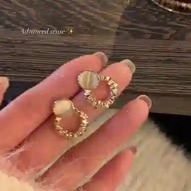 芒果饰品 碎银子几何绝美气质 铜 耳环 女款