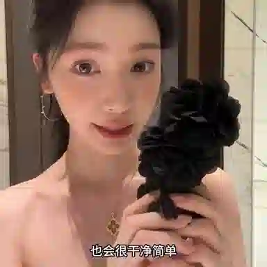 芒果饰品 复古红色超大香蕉夹 花朵布艺 发夹 女款