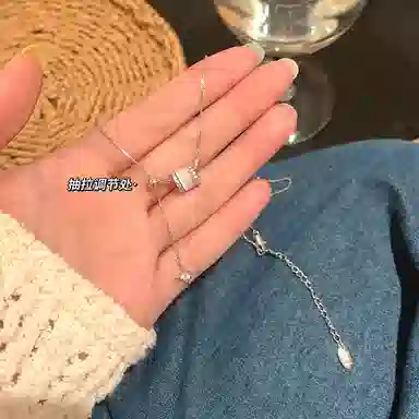 芒果饰品 韩系小蛮腰星芒抽拉式 铜 项链 女款