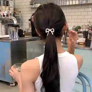 芒果饰品 韩系金属蝴蝶结 发圈 女款