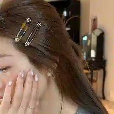 芒果饰品 韩系碎钻小花锆石 亚克力 发夹 女款