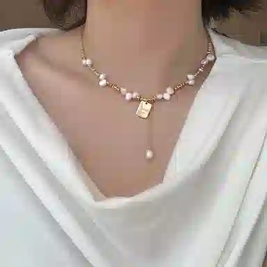 芒果饰品 幸运许愿牌 铜 项链 女款