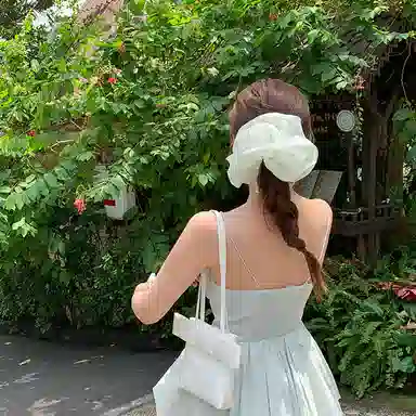 芒果饰品 法式欧根纱大号网纱大肠 布艺 发圈 女款