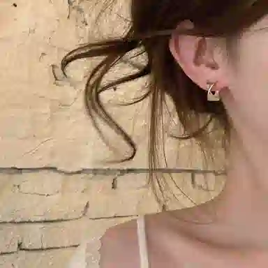 芒果饰品 法式拉丝扭扭缠绕 铜 耳环 女款