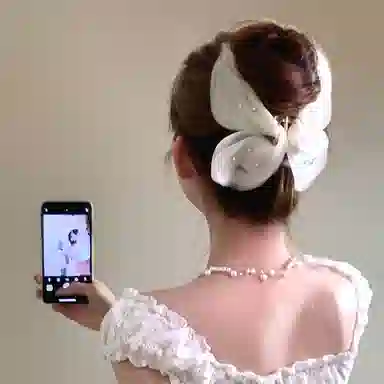 芒果饰品 超仙雪雾迷蝶 网纱 发夹 女款