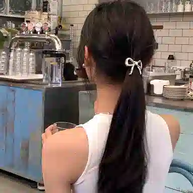 芒果饰品 韩系金属蝴蝶结 发圈 女款