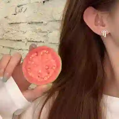 芒果饰品 甜美蕾丝蝴蝶结 铜 耳钉 女款