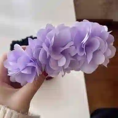 芒果饰品 复古红色超大香蕉夹 花朵布艺 发夹 女款