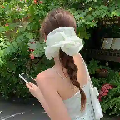 芒果饰品 法式欧根纱大号网纱大肠 布艺 发圈 女款