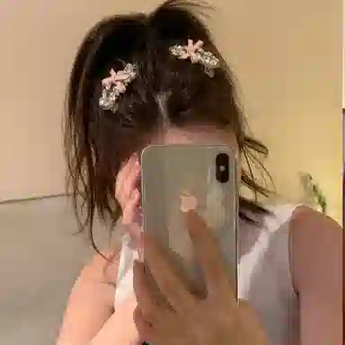 芒果饰品 韩系爆闪蝴蝶结精致时尚甜美头饰前额刘海夹碎发#好运 合金 发夹 女款