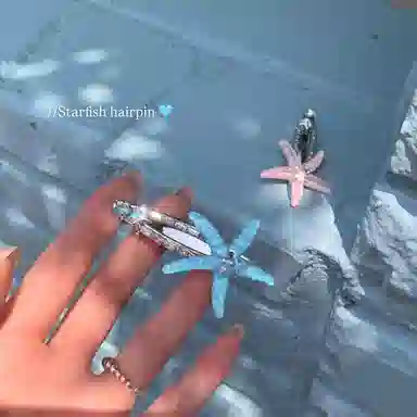 芒果饰品 甜美海星鸭嘴夹侧边夹头饰发卡 合金 发夹 女款