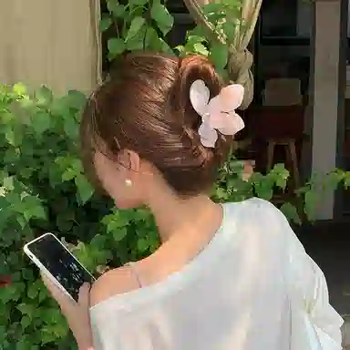 芒果饰品 绝美人鱼姬三角梅花朵抓夹 锆石 发夹 女款