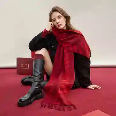 ELLE Wool Jacquard Scarf