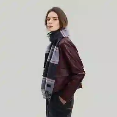 ELLE Plaid Wool Scarf