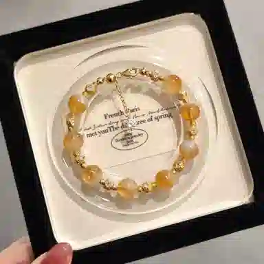 金杰福 财运貔貅聚财招财转运天然 黄水晶 手串 女款