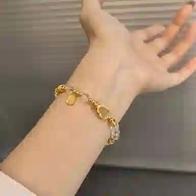 金杰福 水沫玉葫芦盘缠小众百搭精致#好运天然 白水晶 手串 女款