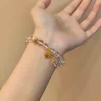 金杰福 蜂窝纹四叶草手饰天然 紫水晶 手串 女款