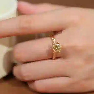 金杰福 经典璀璨六爪意大利工艺小众百搭精致 合金 戒指 女款