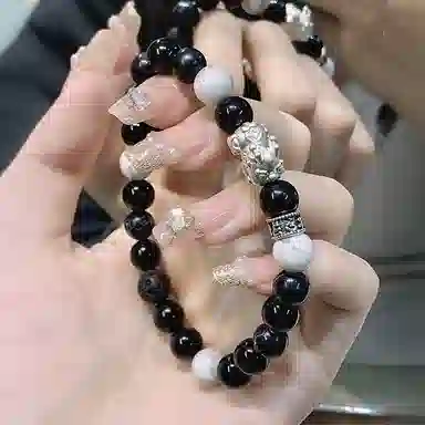 金杰福 貔貅 招财 吞金兽 国潮 新中式 福牌 转运珠 猫眼石 手链 男女同款情侣款