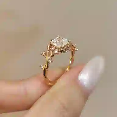 金杰福 高定系列花开半夏介质小众设计百搭质感意大利工艺 合金 戒指 女款