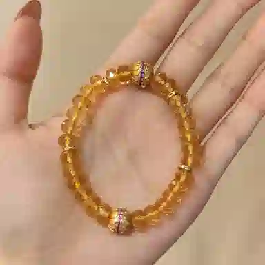 金杰福 财运之石 阿塞黄转运气质百搭招财好运 水晶 玉石手串 女款