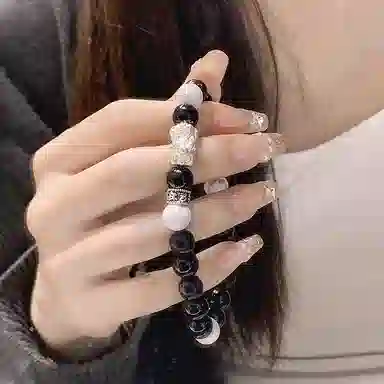 金杰福 貔貅 招财 吞金兽 国潮 新中式 福牌 转运珠 猫眼石 手链 男女同款情侣款