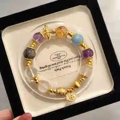 金杰福 招财转运盘缠#好运天然 多色水晶 手串 男女同款情侣款