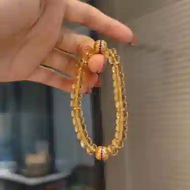 金杰福 财运之石 阿塞黄转运气质百搭招财好运 水晶 玉石手串 女款